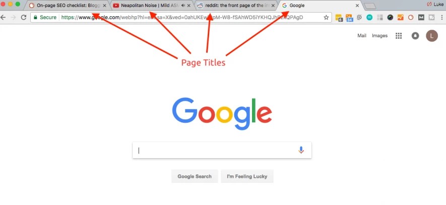 page titles on page seo